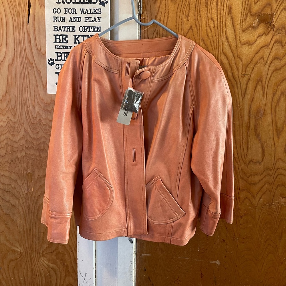 Brand new peach leather coat